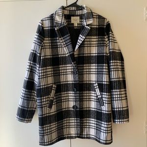 Forever 21 Plaid Buttoned Coat